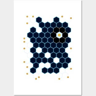 Sci-fi power grid - Hexagons Posters and Art